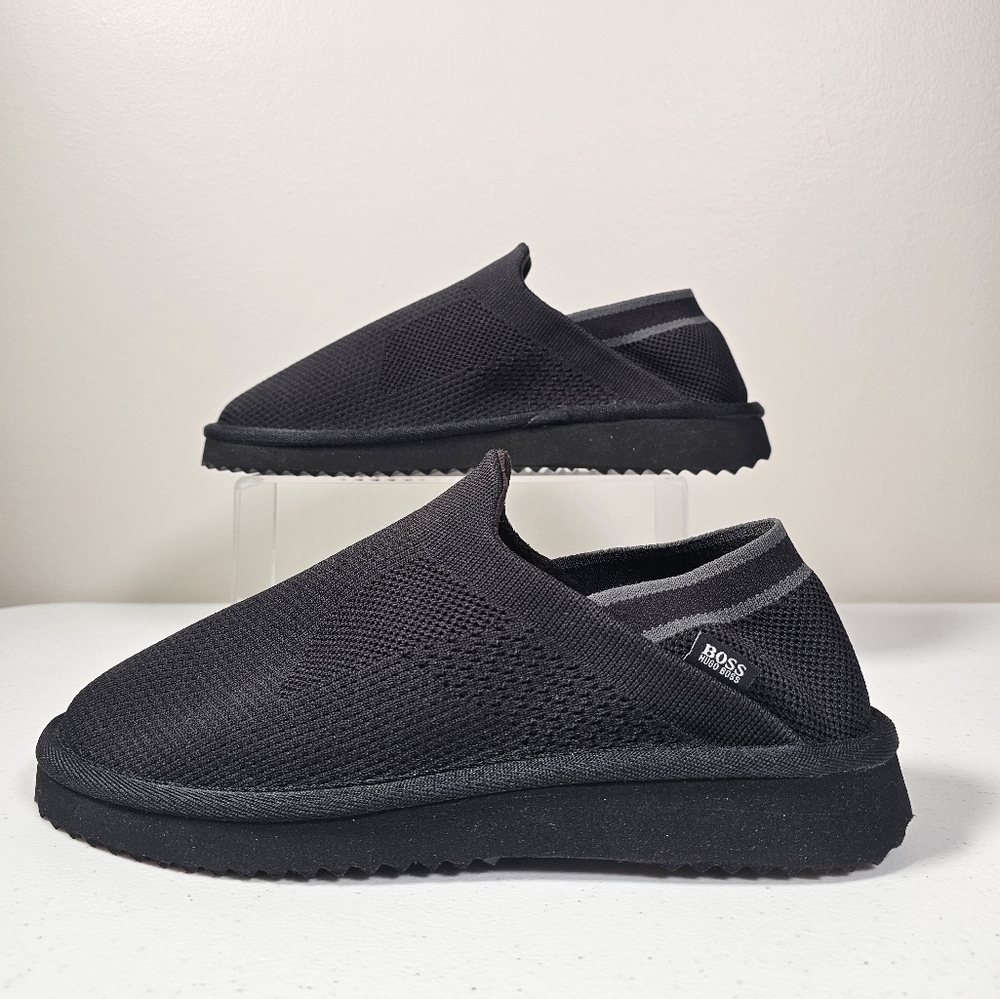Hugo Boss Homium Slip-On Shoes Knitted Mules Comfort Flats Black Size Eur 41 NEW